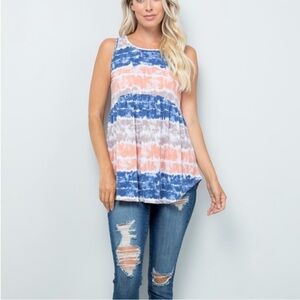 NWT Women's Tie-Dye Sleeveless Top